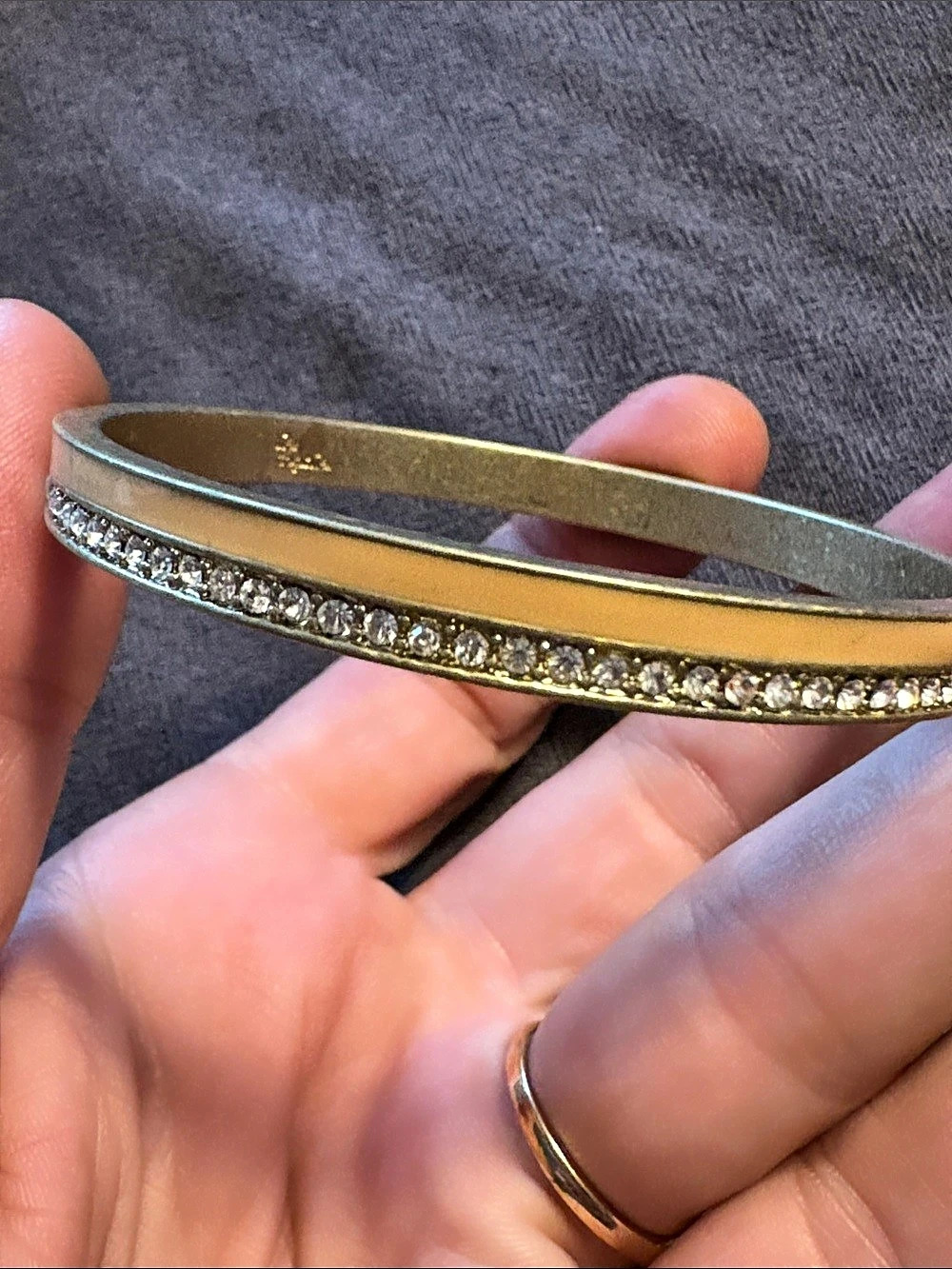 Lia Sophia Two-Tone Rhinestone Bangle Bracelet